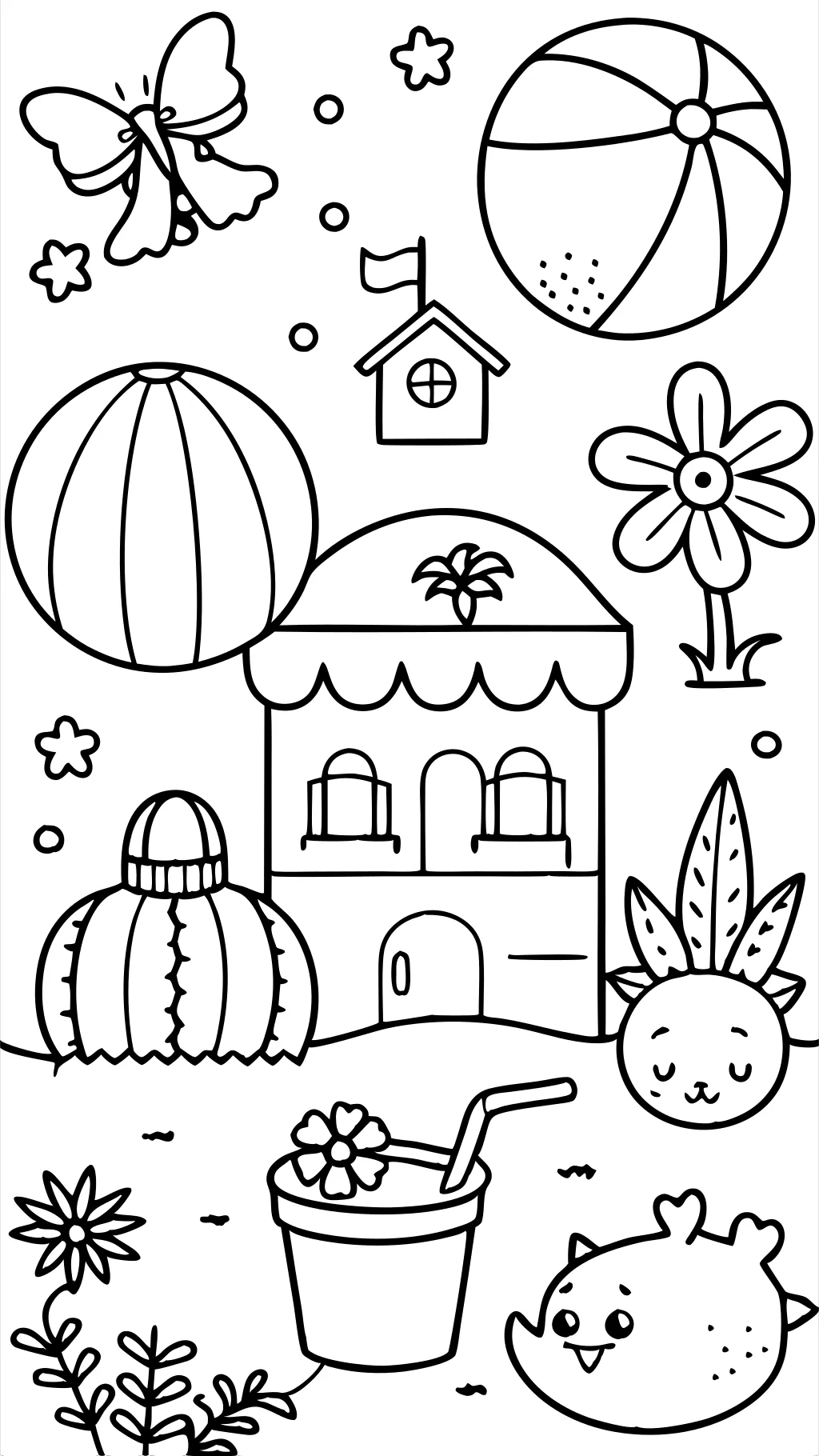 Pages de livres de coloriage d’été